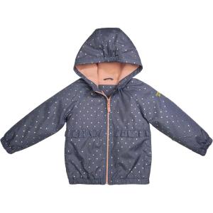 OSHKOSH B’GOSH girls Midweight Hooded Fashion Jacket Coat With Fleece Lining(Chambray Blue Dots)