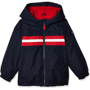 Osh Kosh boys Midweight Fleece Lined Windbreaker Jacket(Deep Navy Bandana Red)
