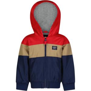 OshKosh B’gosh Boys Sporty Bomber Jacket with Fleece Hood and Lining(Red)