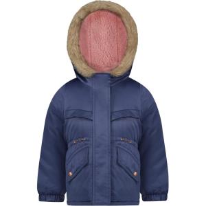 OshKosh B’gosh Girls Heavyweight Faux Fur Hooded Parka Warm Winter Coat(Navy)