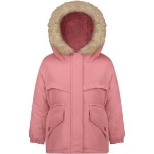 OshKosh B’gosh Girls Heavyweight Faux Fur Hooded Parka Warm Winter Coat(Rose)