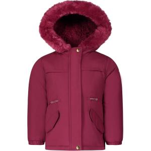 OshKosh B’gosh Girls Heavyweight Faux Fur Hooded Parka Warm Winter Coat(Scarlet)
