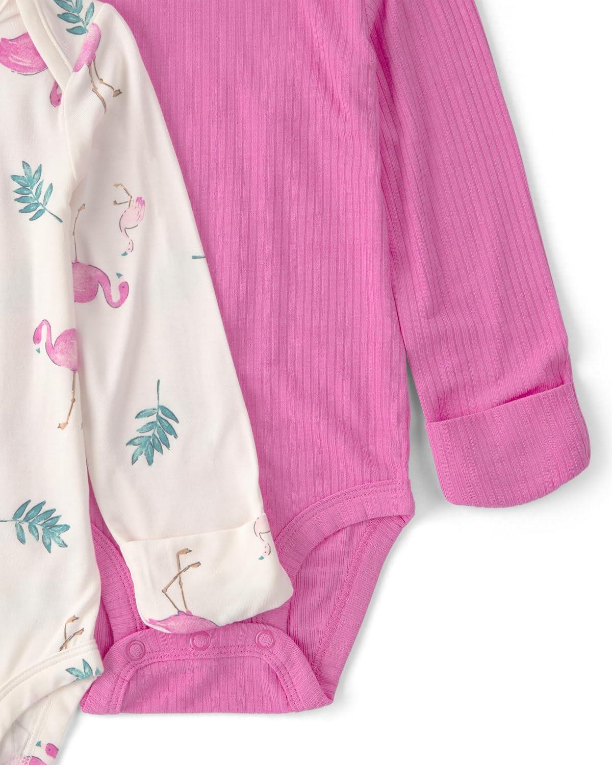 imageCarters babygirls Purelysoft 2pack Long Sleeve BodysuitPink Flamingo