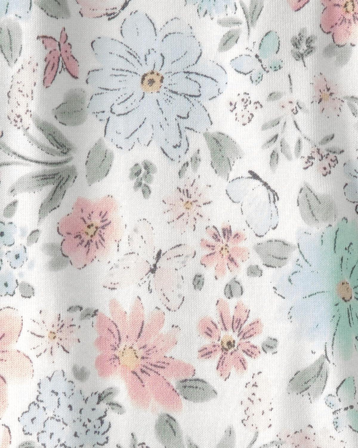 imageCarters babygirls Purelysoft Sleep and Play PajamasGarden Print