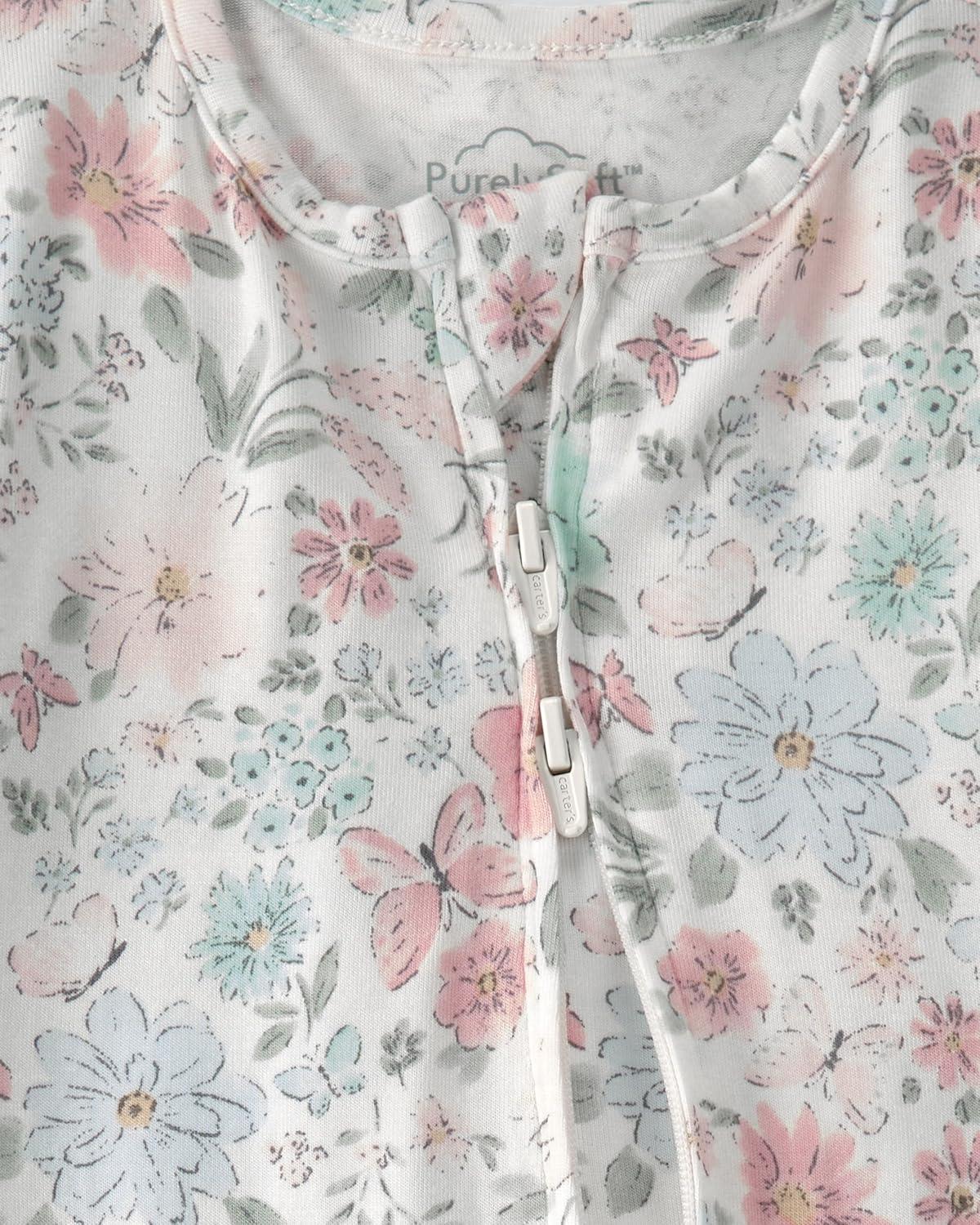 imageCarters babygirls Purelysoft Sleep and Play PajamasGarden Print