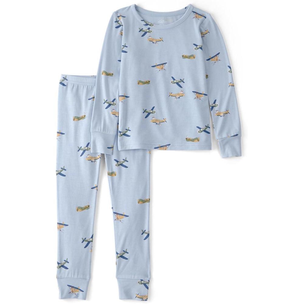 imageCarters unisexchild Purelysoft Longsleeve 2piece PajamasBlue Vintage Plane