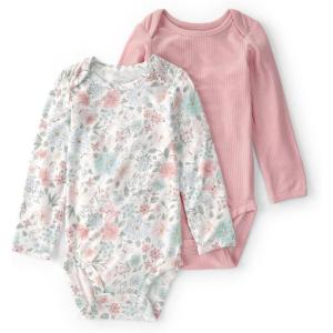 Carter’s baby-girls Purelysoft 2-pack Long Sleeve Bodysuit(Garden Print)