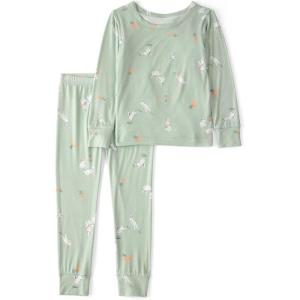 Carter’s unisex-child Purelysoft Long-sleeve 2-piece Pajamas(Green Bunny)