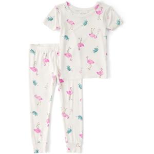 Carter’s unisex-child Purelysoft Long-sleeve 2-piece Pajamas(White Flamingo)