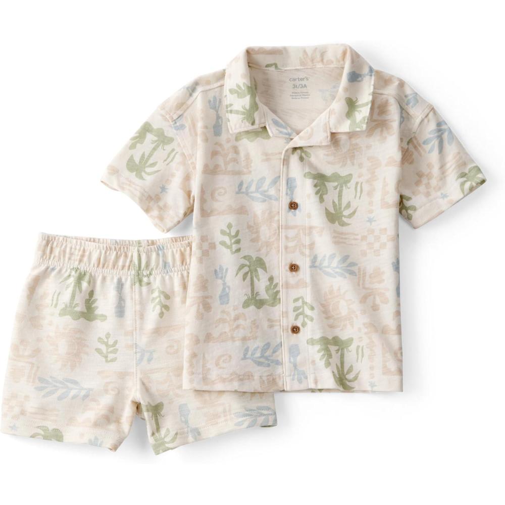 imageCarters babyboys 2piece Short SetBeige Geometric Print