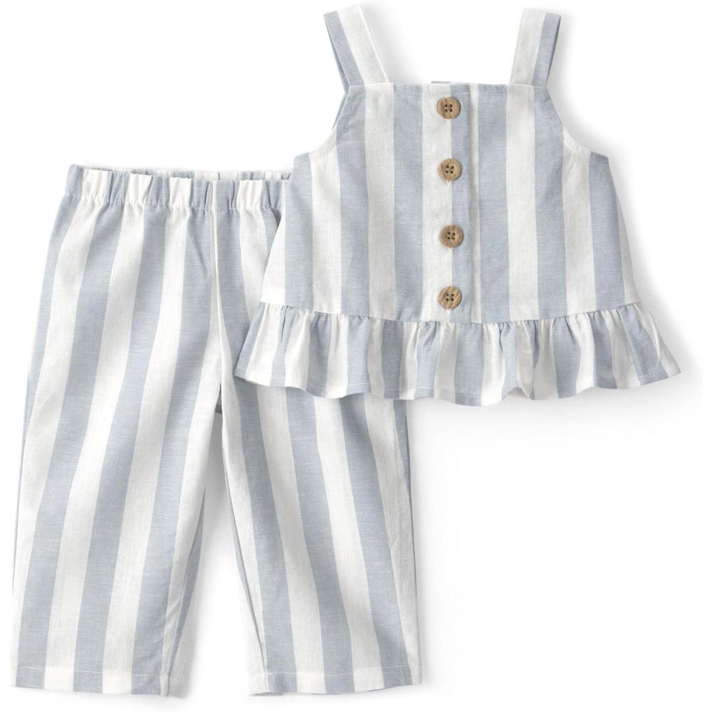 imageCarters babygirls 2piece Pant SetBlueWhite