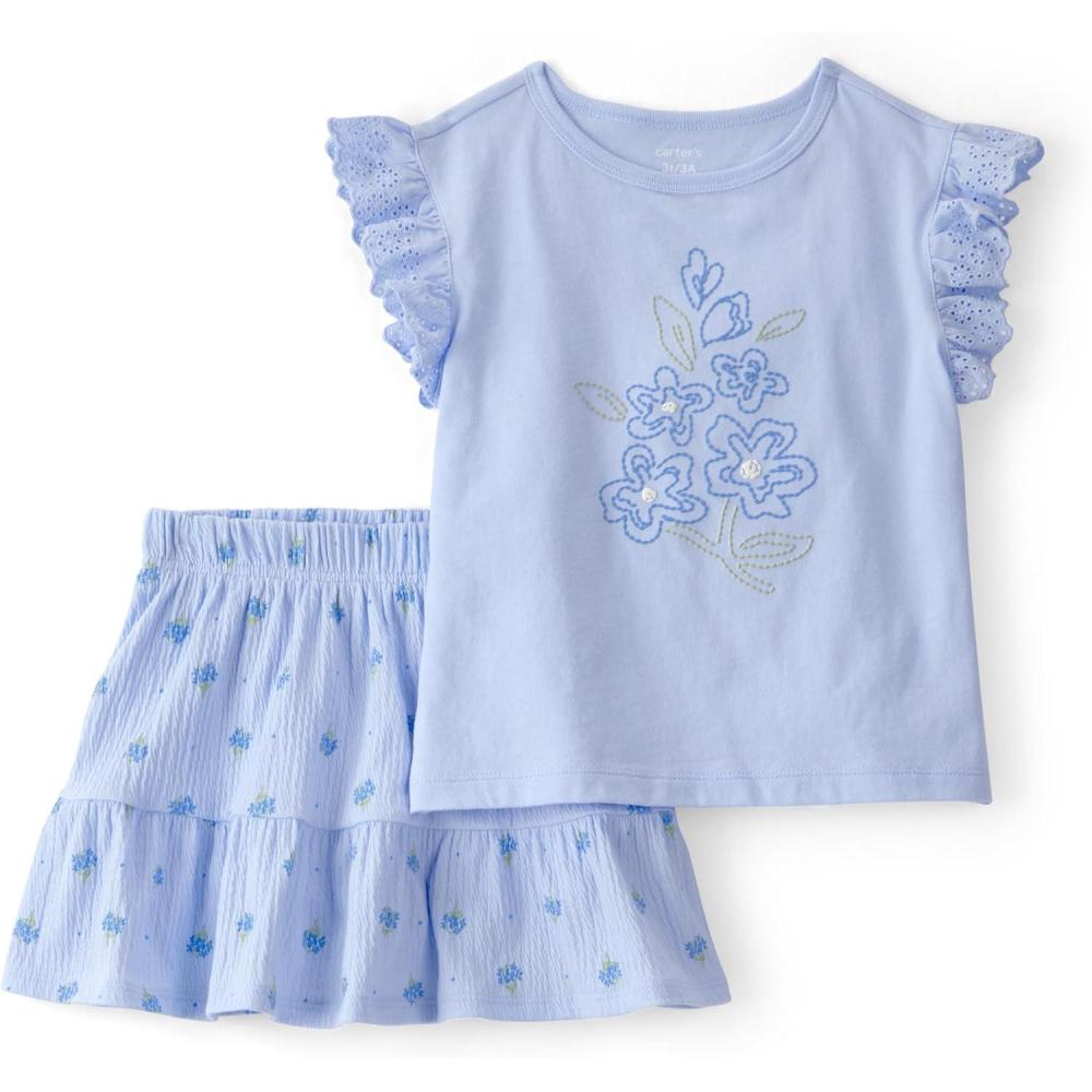 imageCarters babygirls 2piece SetBlue Floral