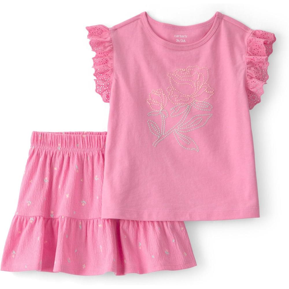 imageCarters babygirls 2piece SetPink Flower