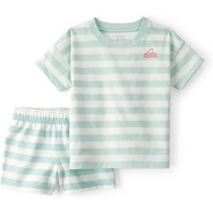 Carter’s baby-boys 2-piece Short Set(Blue Striped)