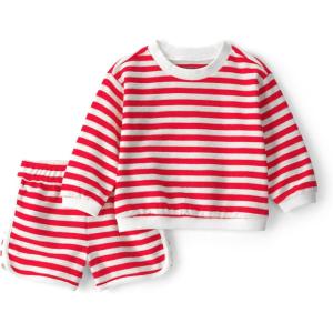 Carter’s baby-boys 2-piece Short Set(Red Stripes)