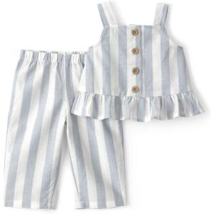 Carter’s baby-girls 2-piece Pant Set(Blue/White)