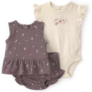 Carter’s baby-girls 3-piece Diaper Cover Set(Brown Floral)