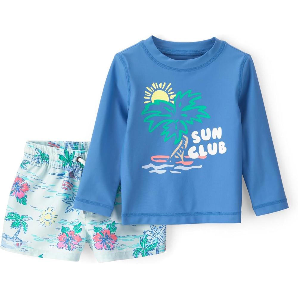 imageCarters BabyBoys 2Piece Rashguard Trunk SetBlue Beach