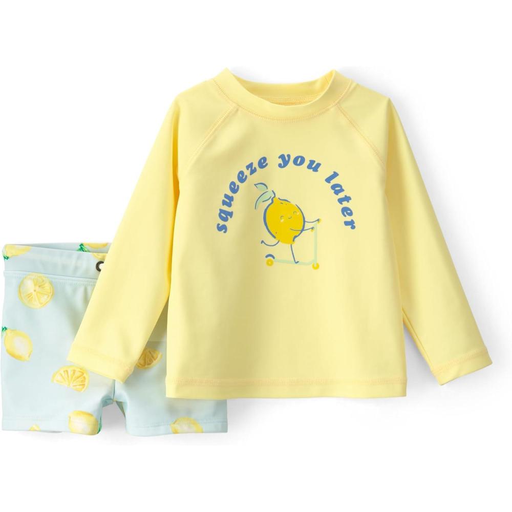 imageCarters BabyBoys 2Piece Rashguard Trunk SetYellow Lemon