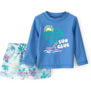 Carter’s Baby-Boys 2-Piece Rashguard Trunk Set(Blue Beach)